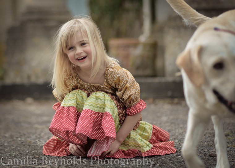 natural children photography Cotswolds girls and dog