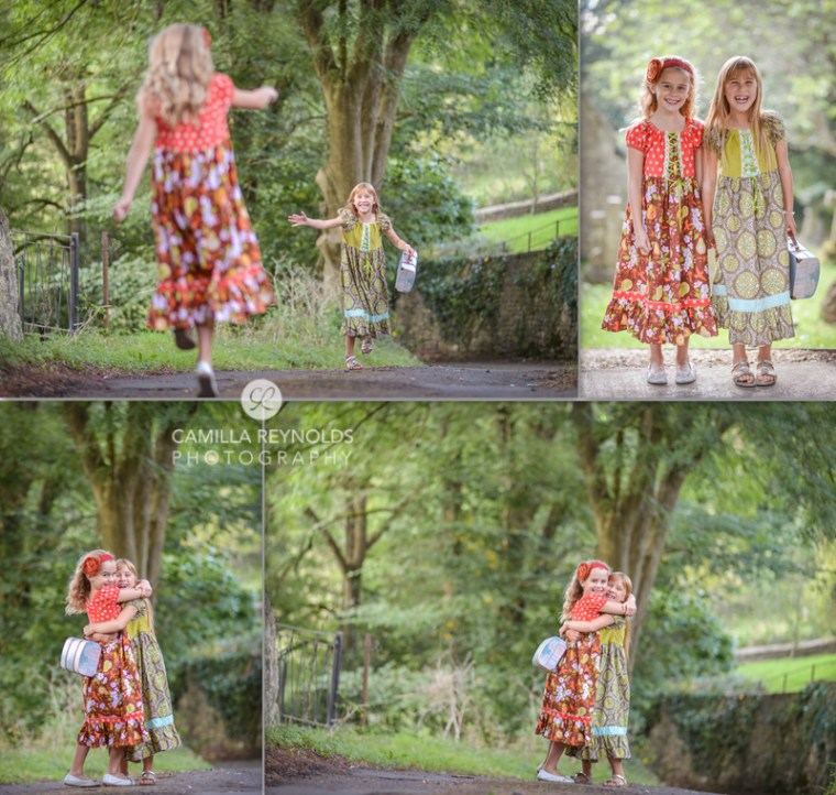 creative children photo shoot Cotswolds girls happy
