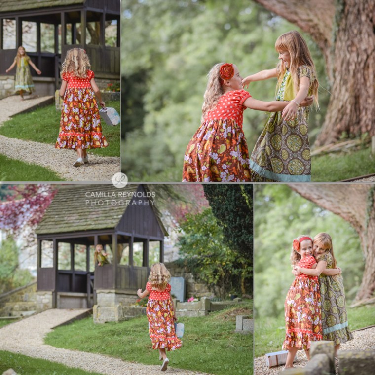 creative children photo shoot Cotswolds girls and cupcakes