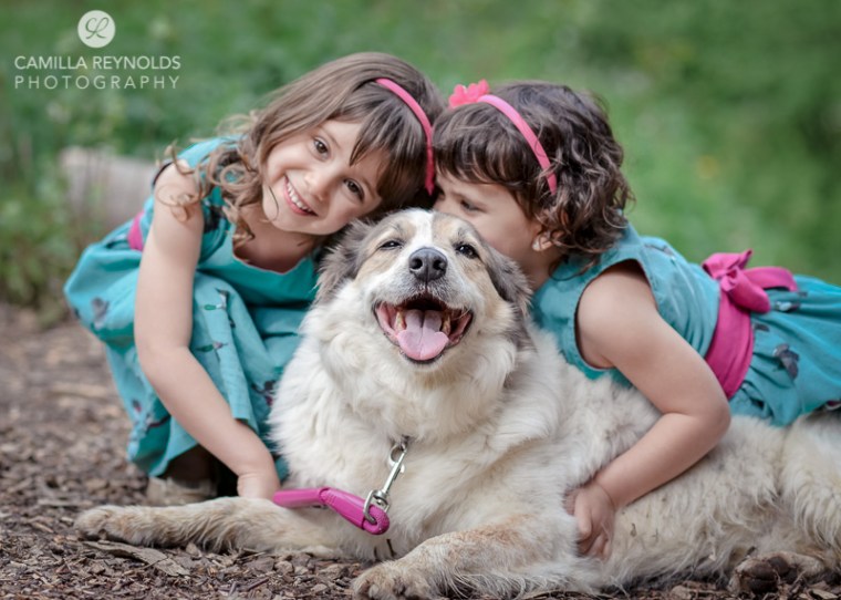 sisters children and dog photography Cotswolds Gloucestershire
