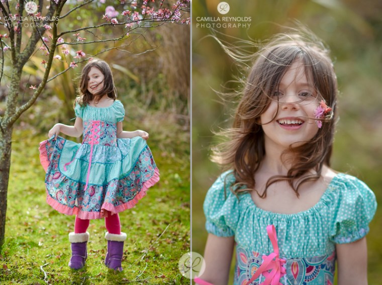 outdoor children photo shoot Gloucestershire Cotswolds girl in a dress
