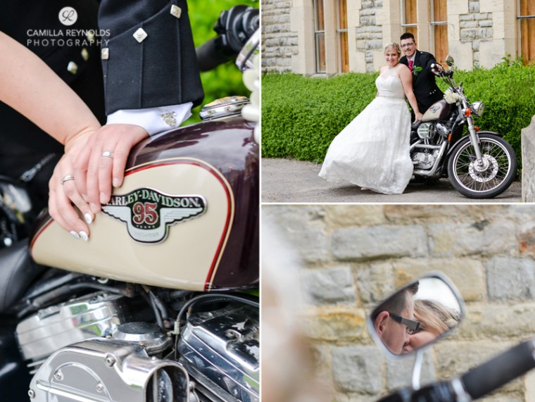 Harley davidson wedding photography Cotswolds