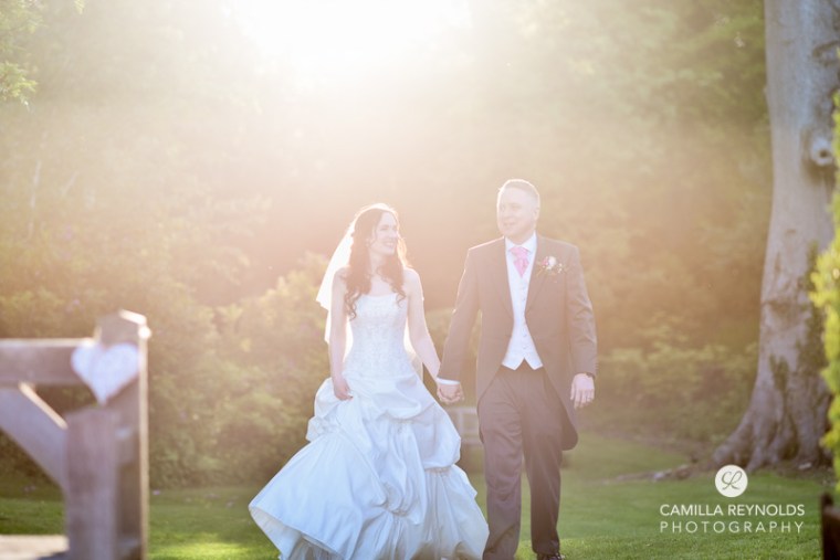sunset bride and groom Cripps barn  wedding