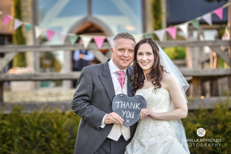 thank you sign Cripps barn  wedding photography