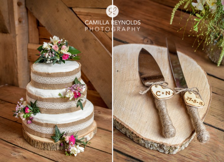 wedding cake hessian shabby chic Cripps barn  wedding