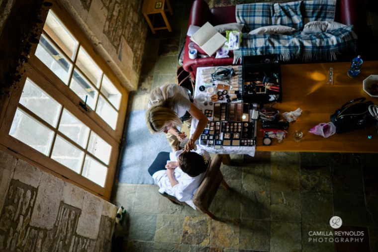 bride getting ready Cotswold natural wedding photographers