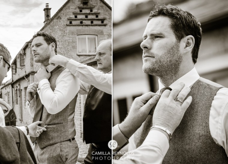 groom getting ready Cotswold natural wedding photographers
