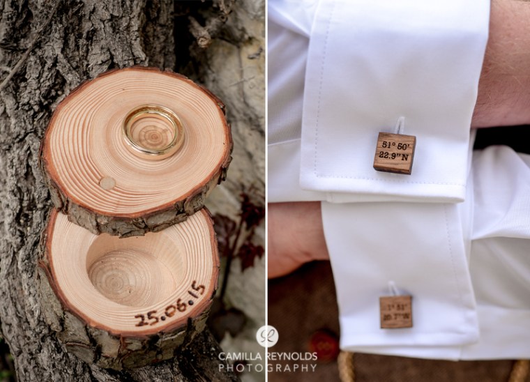 rings cufflinks Cotswold natural wedding photography