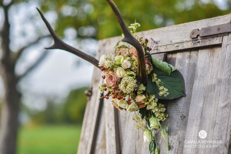 elmore court wedding photographers antlers flowers