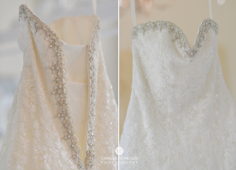 wedding dress diamante Cotswold wedding Eastington park