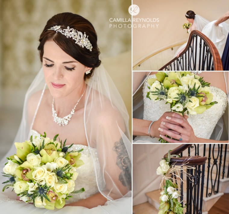 Cotswold wedding Eastington park bride portraits