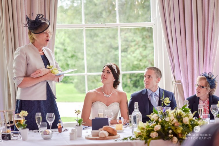 speeches Cotswold wedding Eastington park 