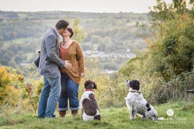 engagement photo session with dogs Cotswold photographers