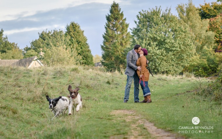 natural engagement wedding photographers with dogs