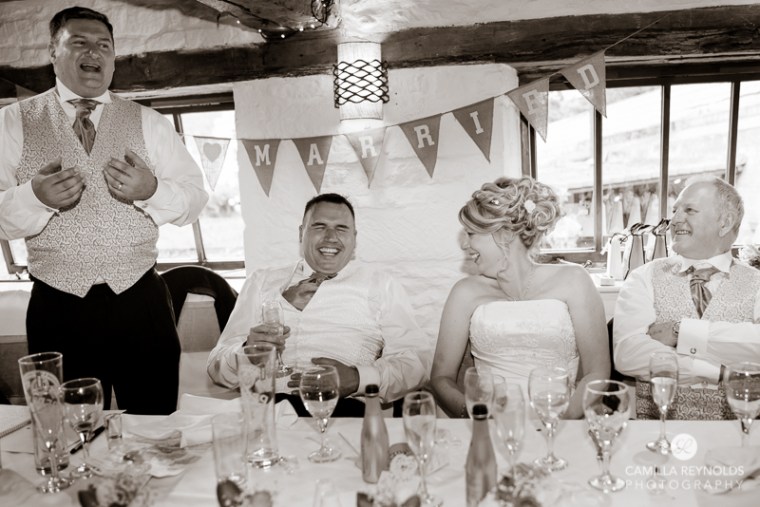 Egypt Mill fun wedding photography Cotswolds 