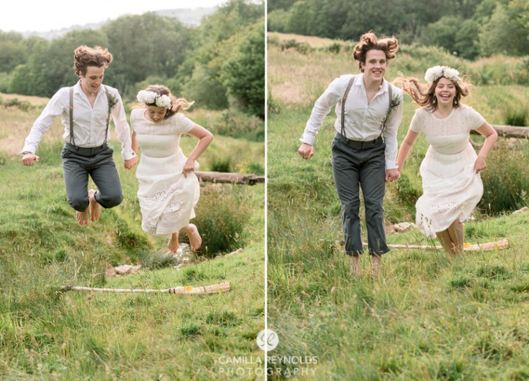 wedding jumping over broom