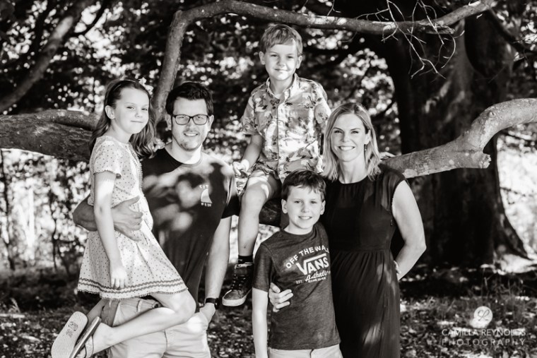 black and white family photographer