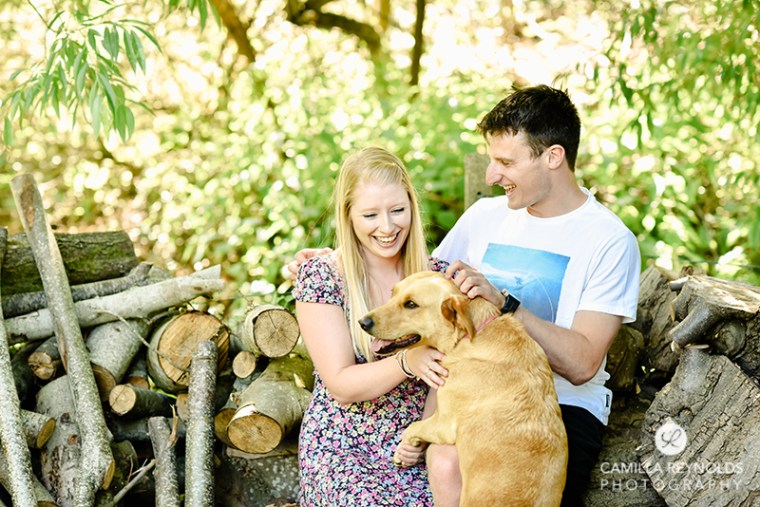 engagement pre wedding shoot with dog Cotswolds