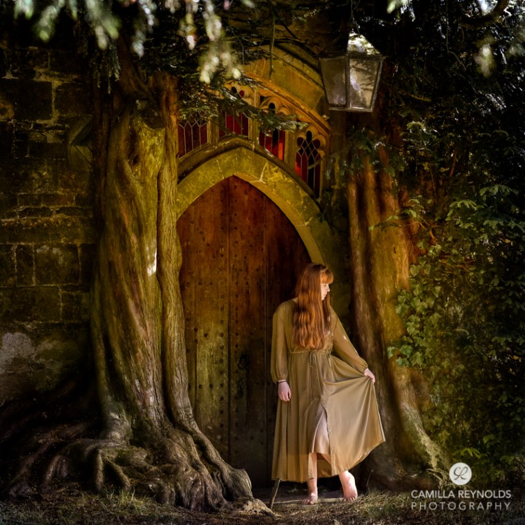 hobbit house door fine art photography girl Cotswolds uk