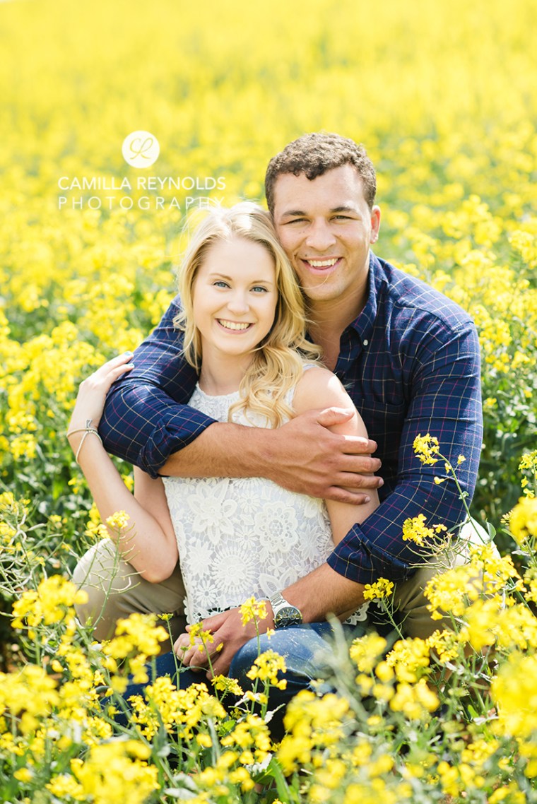 natural relaxed couple weddng photography yellow field Cotswolds