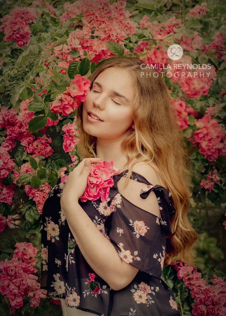 pre raphaelite woman rose fine art photography Cotwolds