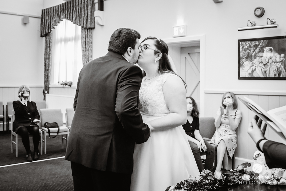 stroud registry office wedding ceremony first kiss, Gloucestershire