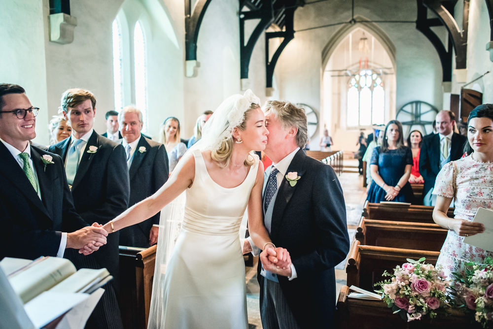bride given away barnsley church wedding cotswolds uk