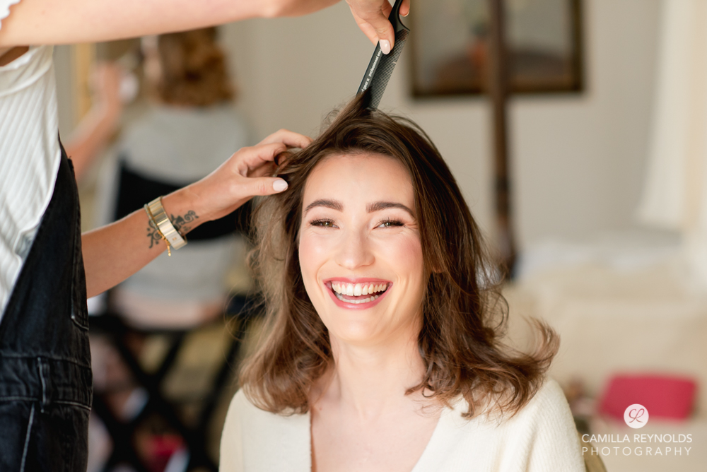bridal getting ready photography MUA at matara Cotswolds