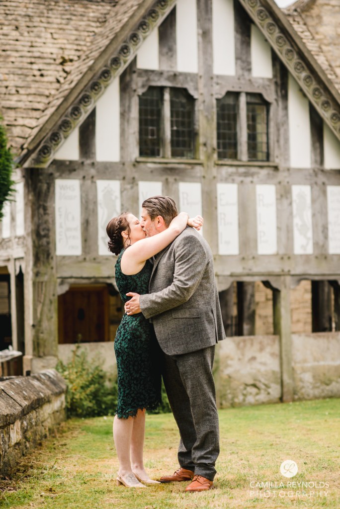 couple kissing romantic wedding engagement photography Cotswolds uk