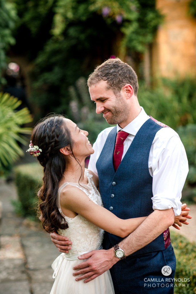 bride and groom in manor house hotel wedding england