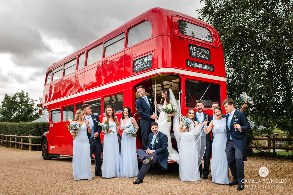 double decker red bus cripps barn wedding photography