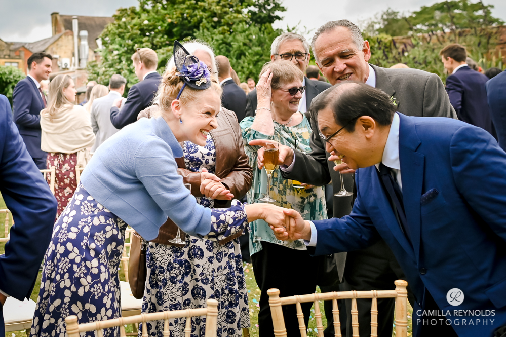 wedding guests in manor house hotel Gloucestershire