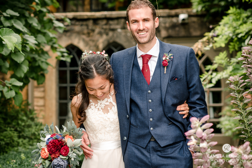 bride and groom in manor house hotel wedding Moreton in marsh