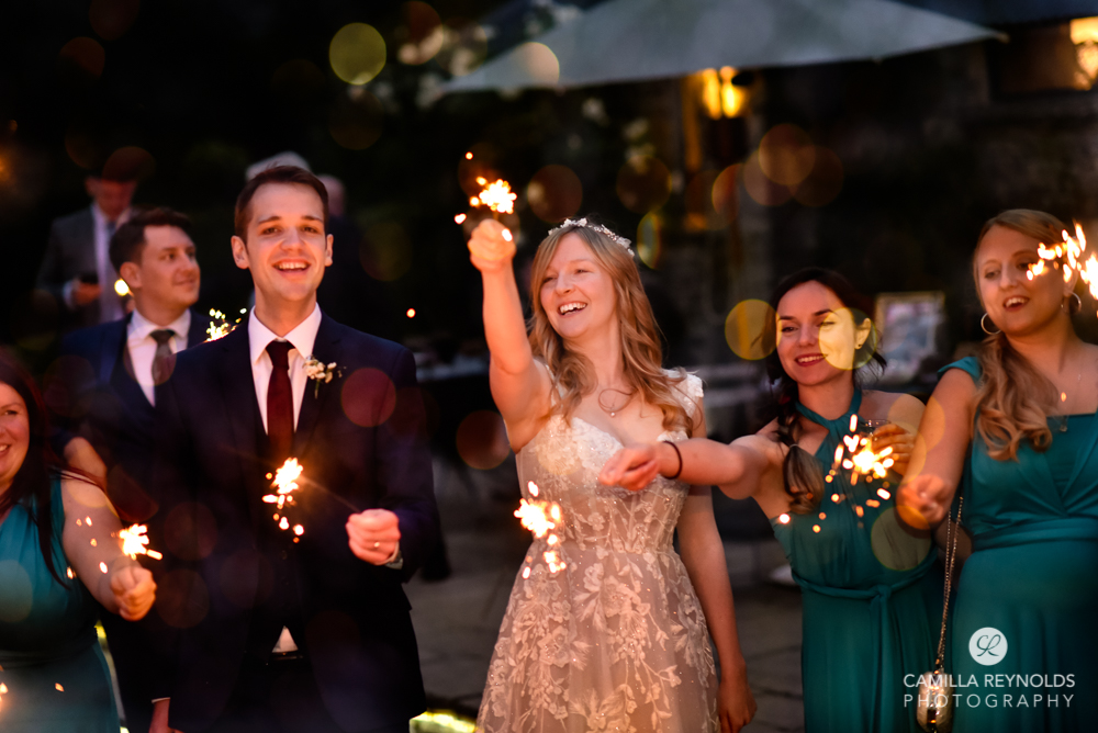 wedding sparklers cripps old gore stone barn cotswolds uk