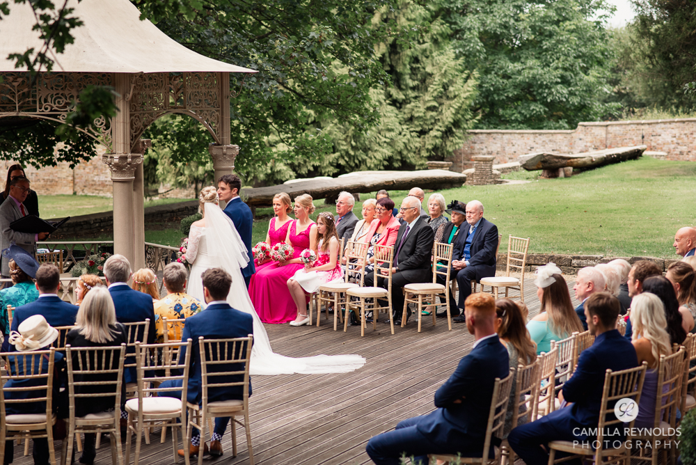outdoor wedding ceremony at Eastington park Gloucestershire