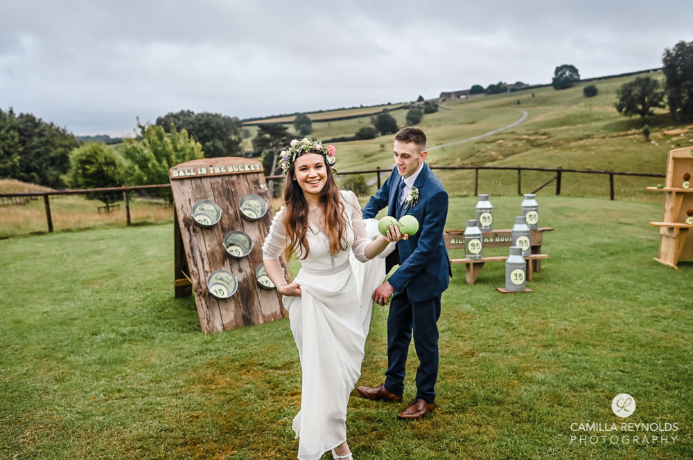 garden games paddock at Kingscote barn gloucestershire wedding photography uk