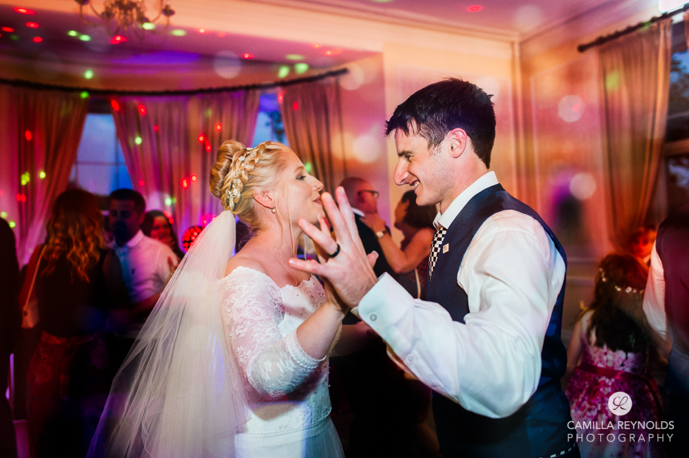 bride and groom first dance eastiington park wedding cotswolds uk