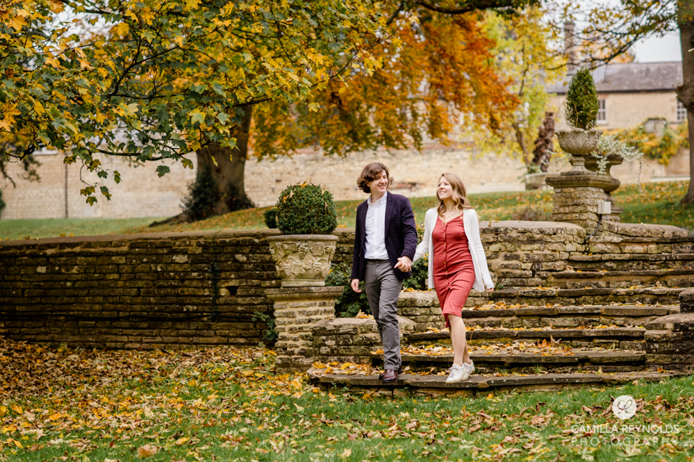 happy relaxed couple walking wedding photography cotswolds uk
