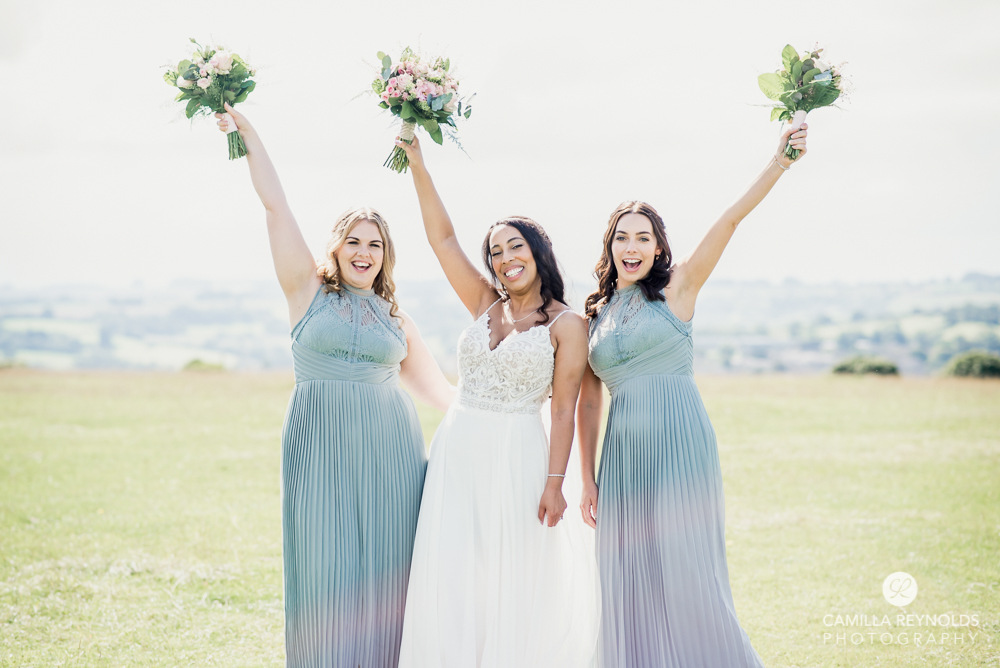 bride and bridesmaids old lodge wedding photography cotswolds