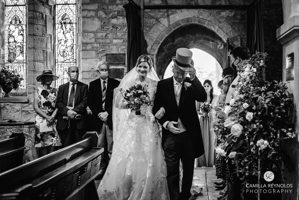 bride walking down the aisle documentary photography