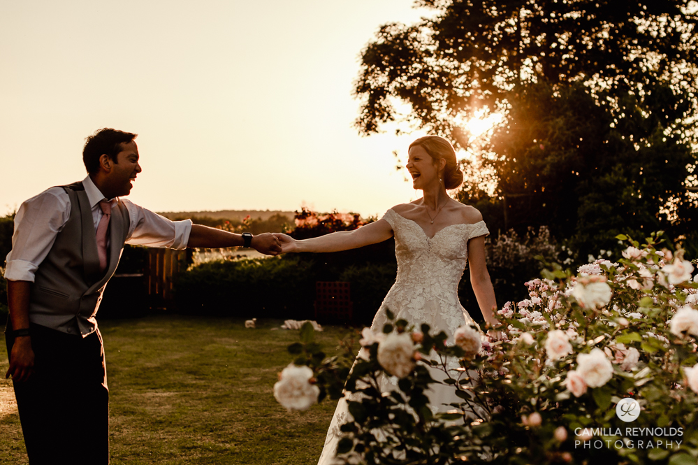 bride groom sunset wedding photography cotswolds