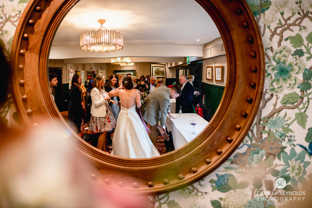 bride reflection mirror bear of rodborough hotel