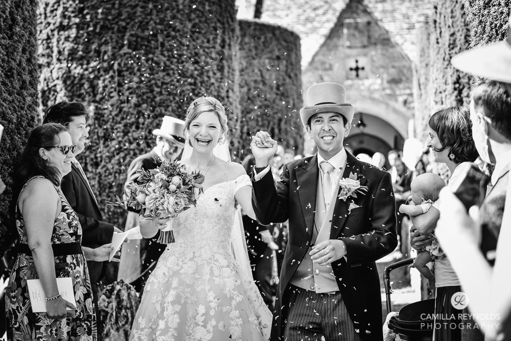 bride and groom confetti natural traditional photography 