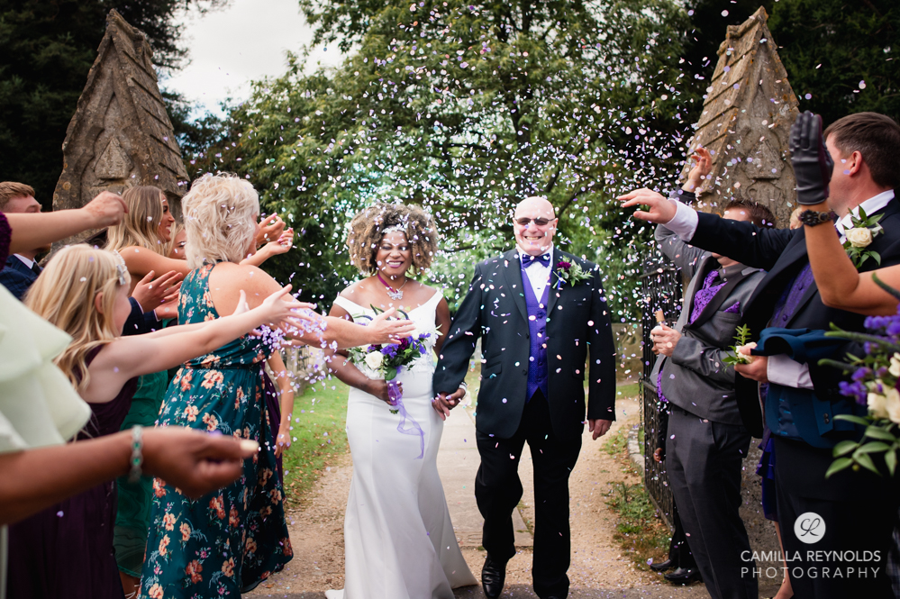confetti throwing cotswold wedding photography natural