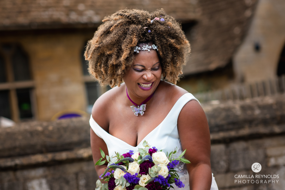 stunning bride  afro hair cotswold wedding