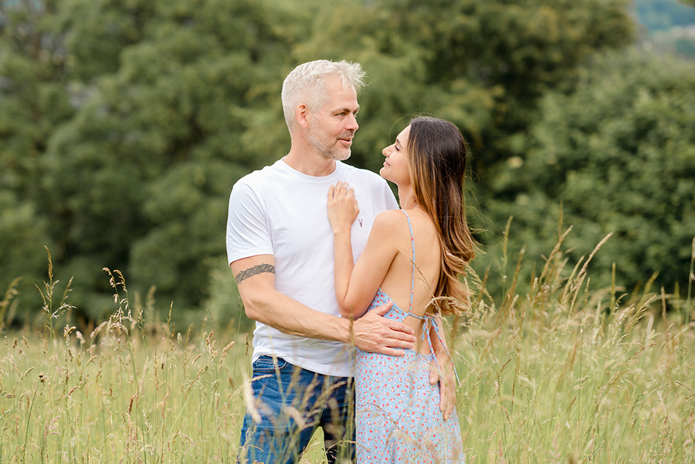 couple in summer field