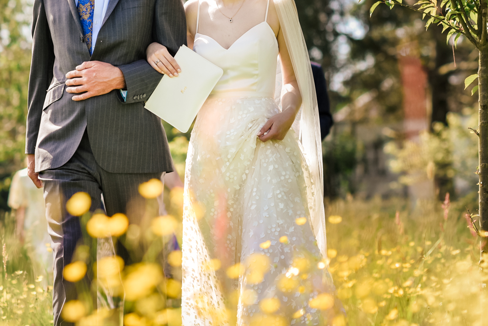 wedding dress summer meadow cotswold wedding photography