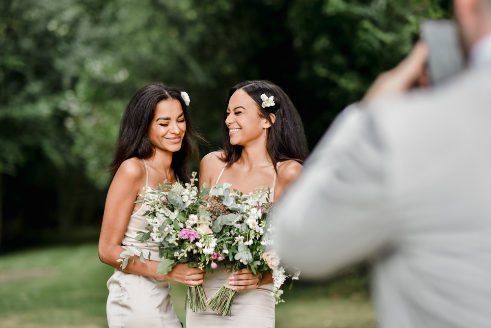 bridesmaids beige dresses 