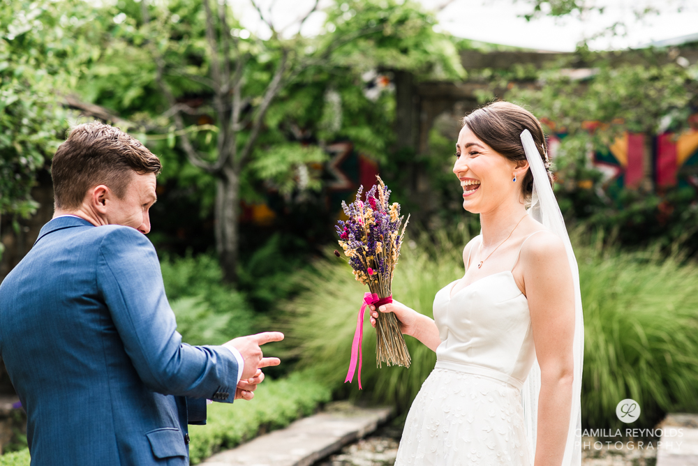 bride and groom relaxed fun wedding photography cotswolds