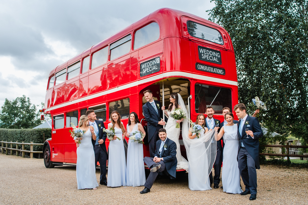 red london bus  colourful fun wedding  photography